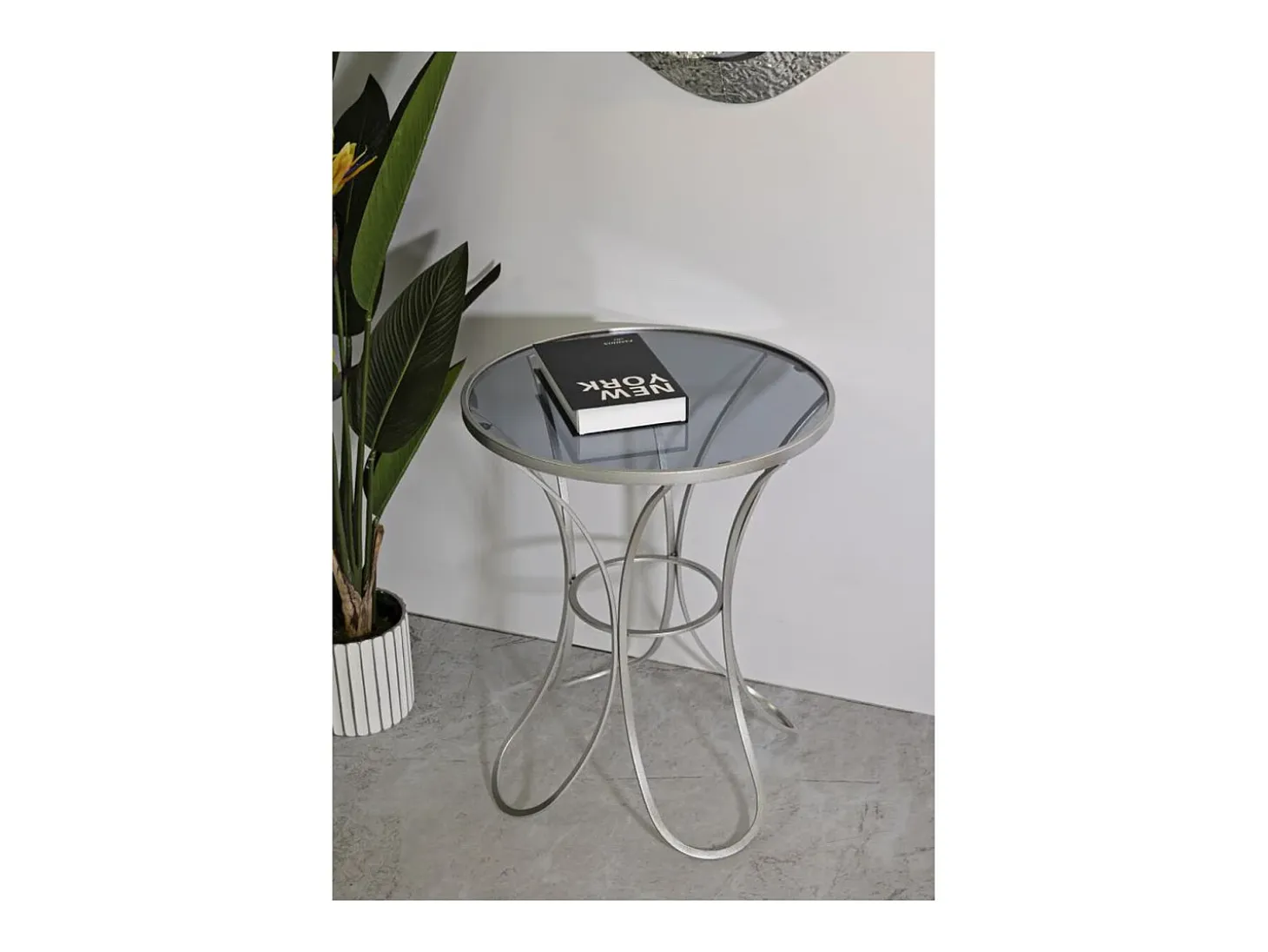 Mesa de Centro VKH564, Plata, 56x56x68 cm, Kendra Home