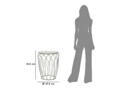 Mesa de Centro VKH530, Plata, 47,5x47,5x61,5 cm, Kendra Home