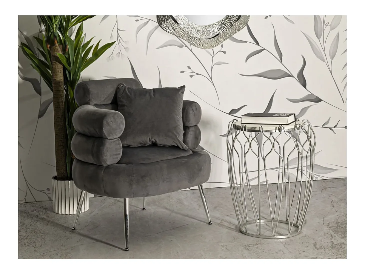 Mesa de Centro VKH530, Plata, 47,5x47,5x61,5 cm, Kendra Home