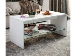 Mesa de centro Wisal 1 estante color blanco.