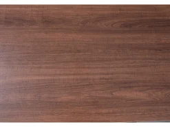 Mesa de centro 110x55cm chapada en nogal con ratán, gran espacio de almacenaje, Natural Oscuro
