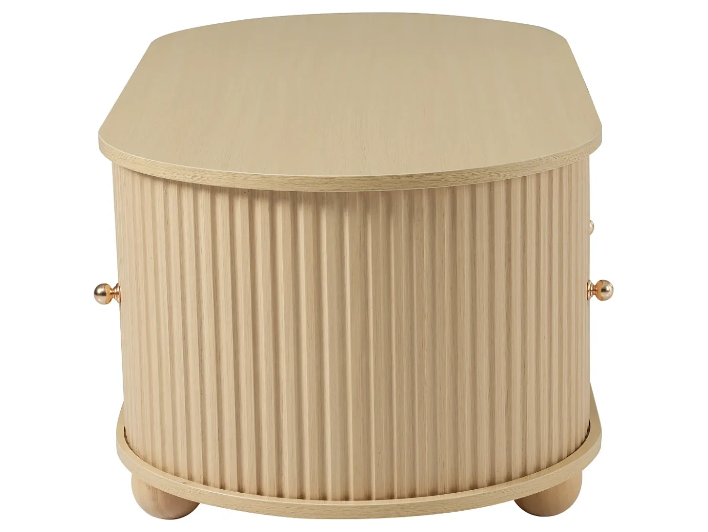 Mesa de centro 100x50x40 cm - con almacenamiento - con puertas correderas - natural