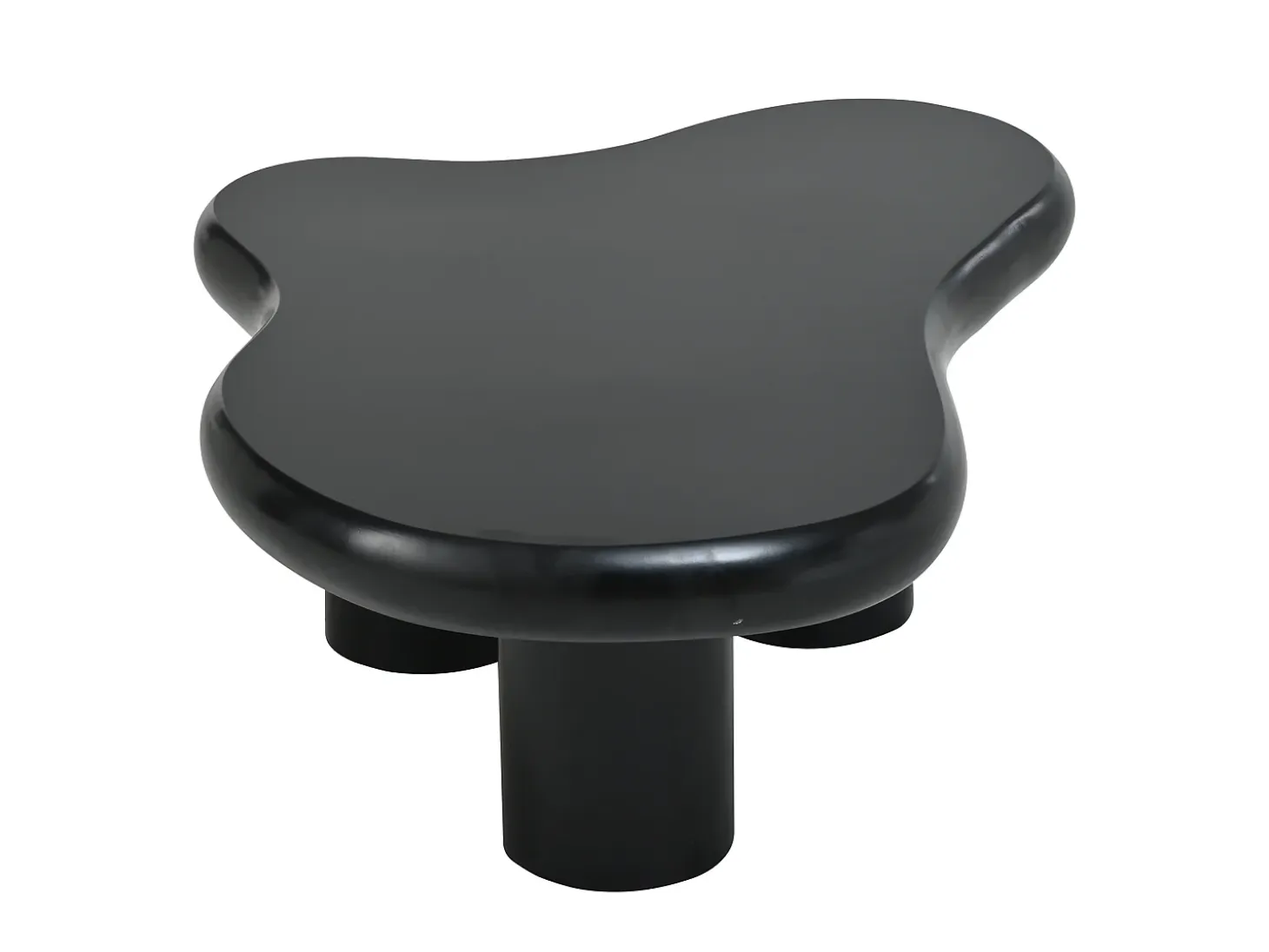 Mesa de centro 97x67x32 cm - Forma de nube - Acabado lacado - MDF - Negro