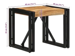 Mesa de centro 40x40x35 cm de madera maciza de acacia