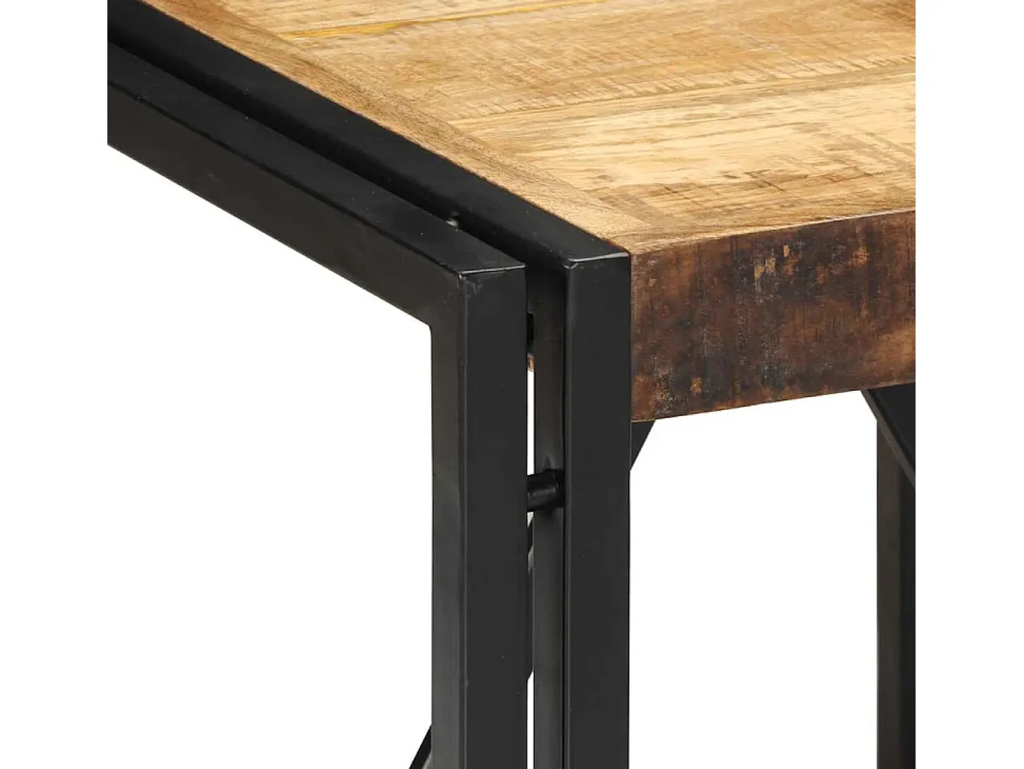 Mesa de centro 40x40x35 cm madera maciza de mango rugoso