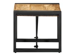 Mesa de centro 40x40x35 cm madera maciza de mango rugoso