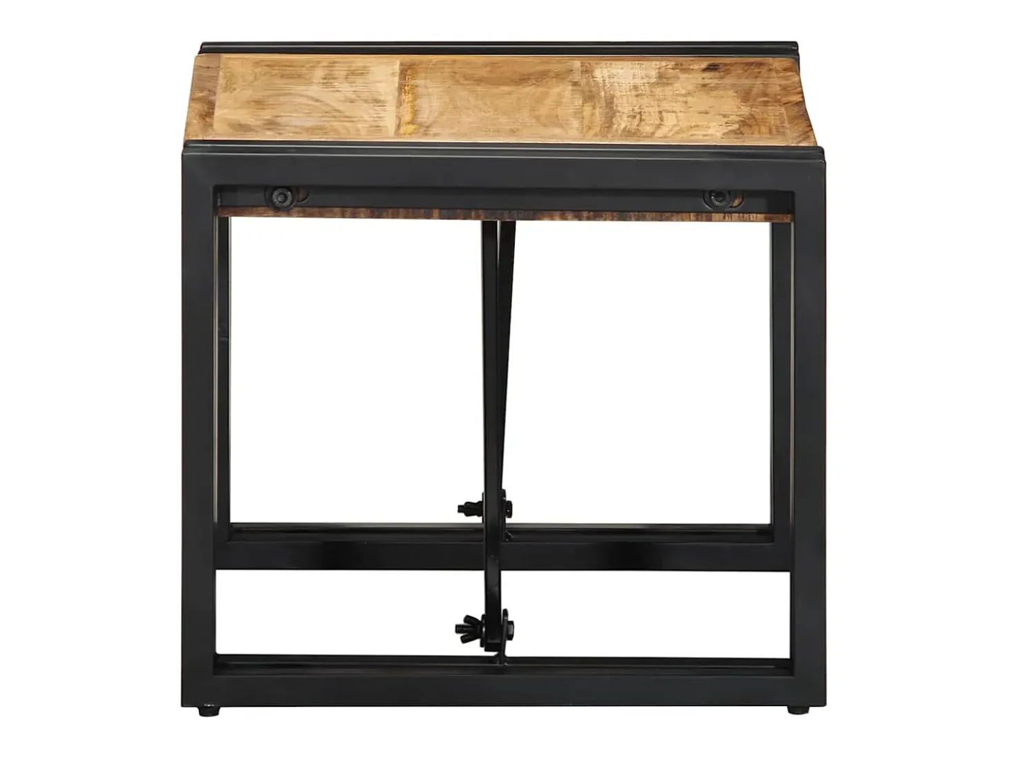 Mesa de centro 40x40x35 cm madera maciza de mango rugoso