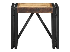 Mesa de centro 40x40x35 cm madera maciza de mango rugoso