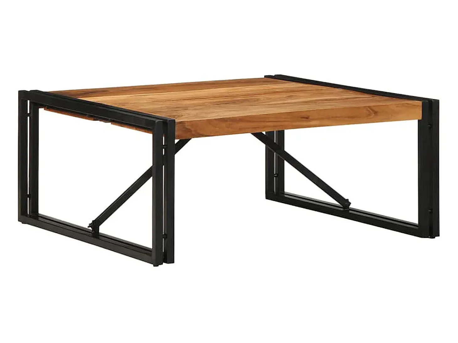 Mesa de centro 80x80x35 cm madera maciza acacia