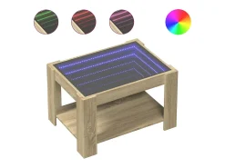 Mesa de centro y LED madera ingeniería roble Sonoma 73x53x45 cm