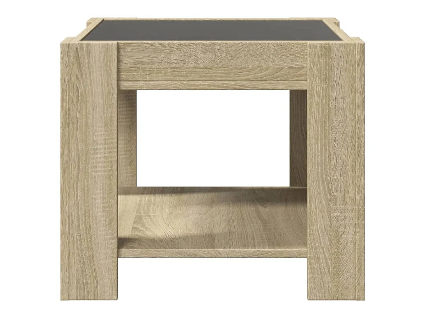 Mesa de centro y LED madera ingeniería roble Sonoma 53x53x45 cm