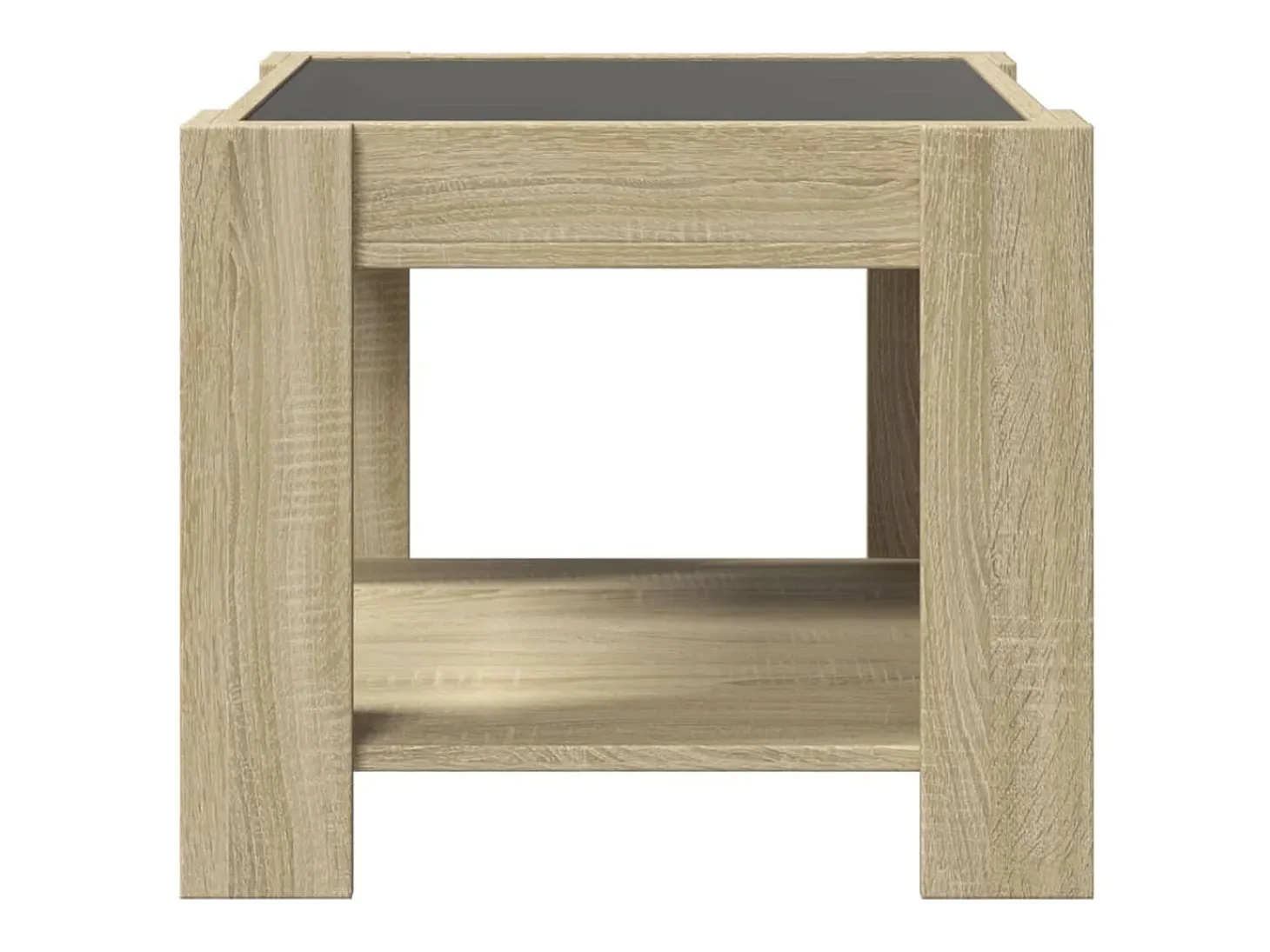 Mesa de centro y LED madera ingeniería roble Sonoma 53x53x45 cm