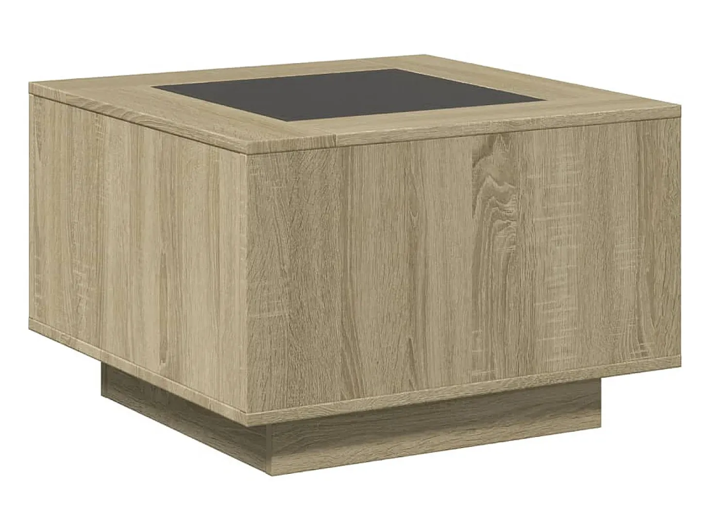 Mesa de centro y LED madera ingeniería roble Sonoma 60x60x40 cm