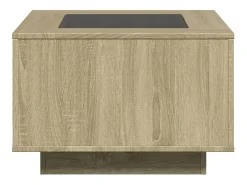 Mesa de centro y LED madera ingeniería roble Sonoma 60x60x40 cm