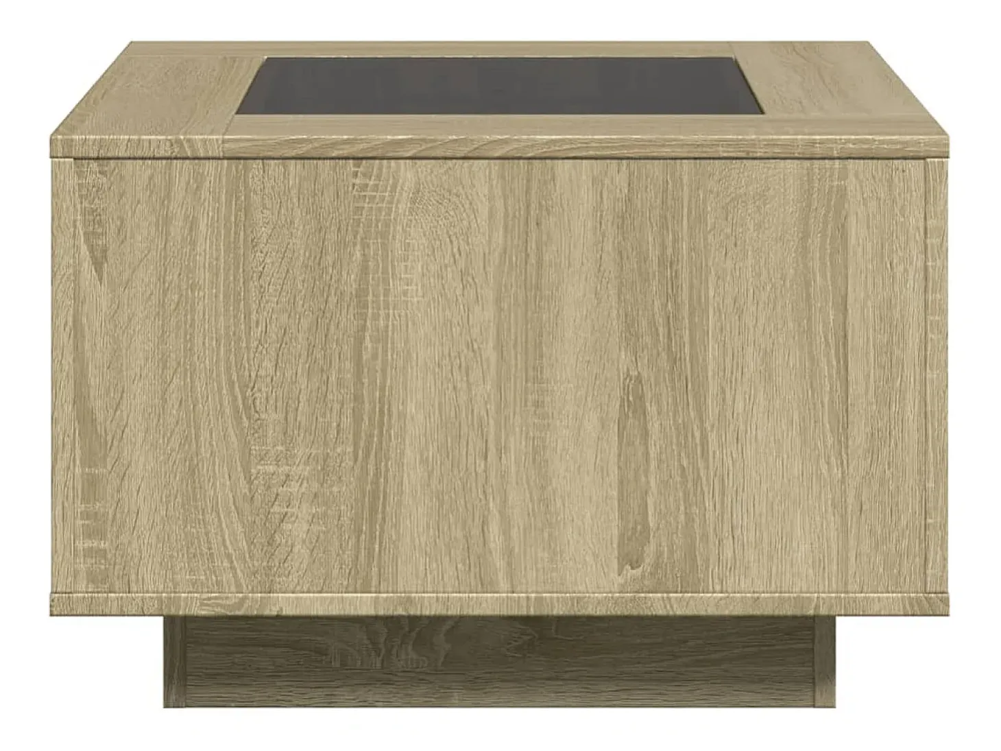 Mesa de centro y LED madera ingeniería roble Sonoma 60x60x40 cm