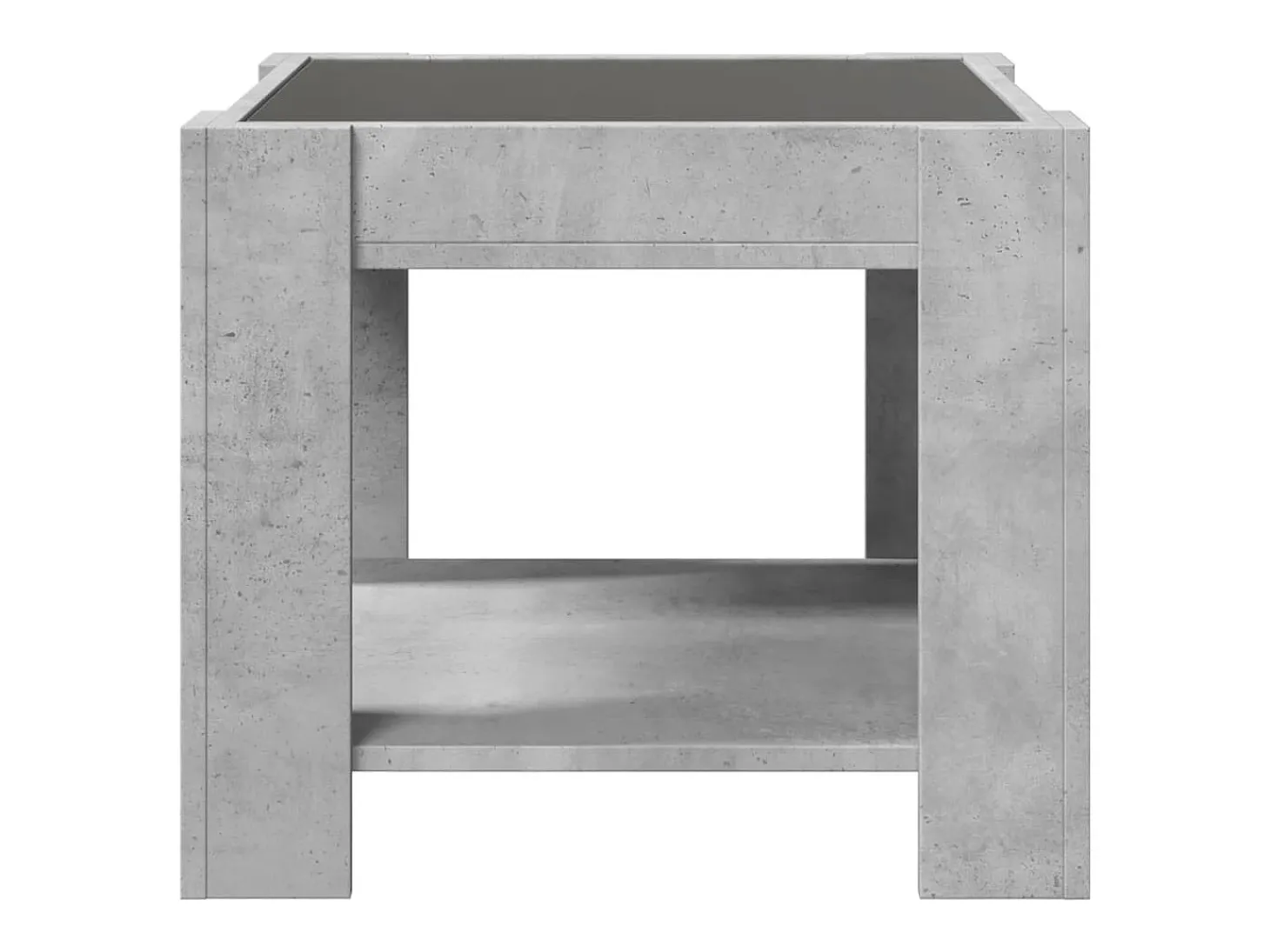 Mesa de centro y LED madera ingeniería gris hormigón 53x53x45cm