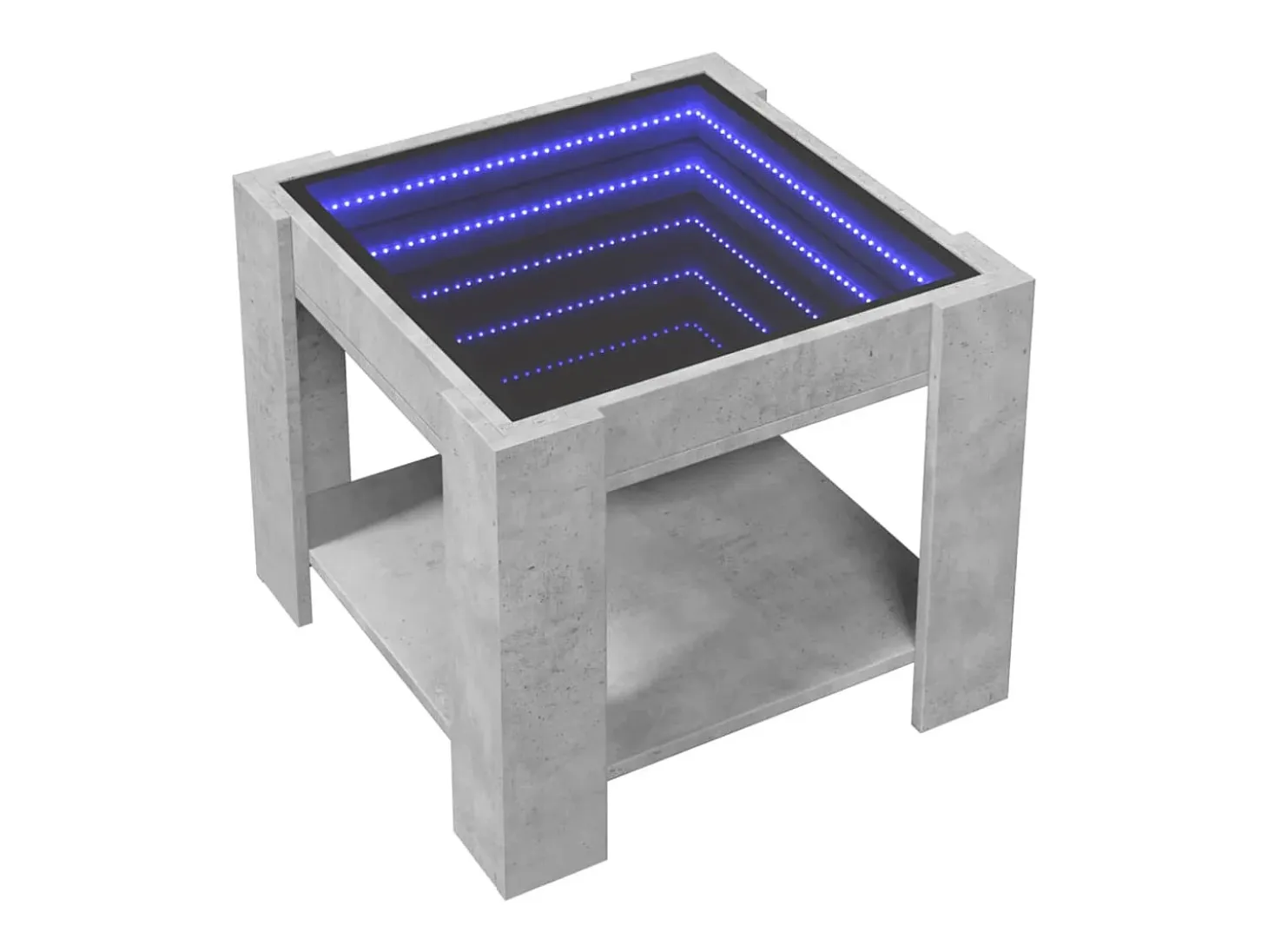 Mesa de centro y LED madera ingeniería gris hormigón 53x53x45cm