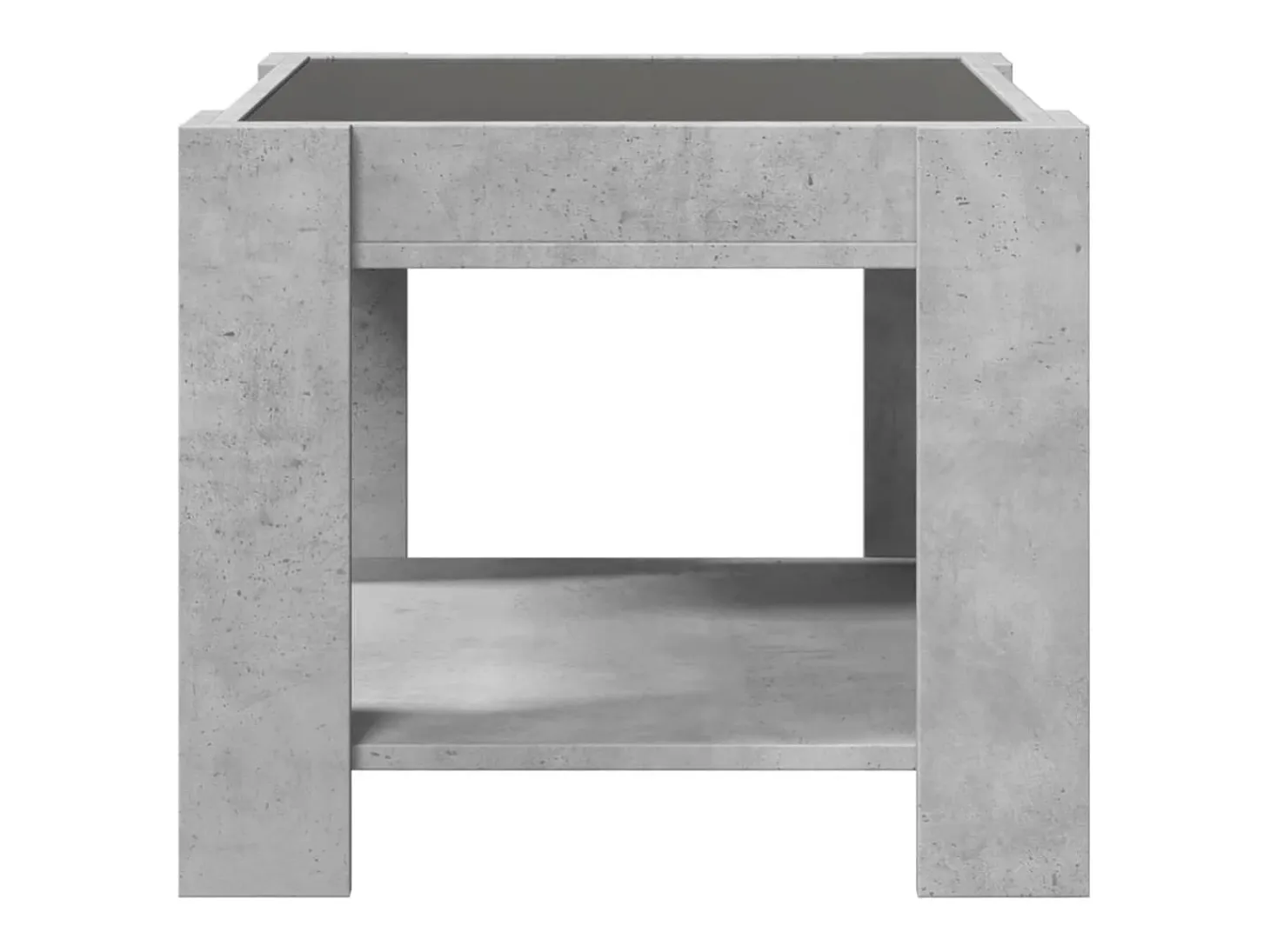 Mesa de centro y LED madera ingeniería gris hormigón 53x53x45cm