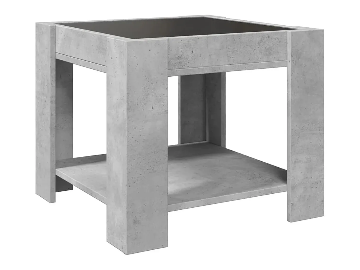 Mesa de centro y LED madera ingeniería gris hormigón 53x53x45cm