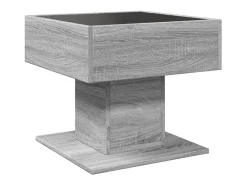 Mesa de centro y LED madera ingeniería gris Sonoma 50x50x45 cm