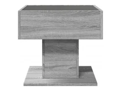 Mesa de centro y LED madera ingeniería gris Sonoma 50x50x45 cm