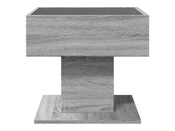 Mesa de centro y LED madera ingeniería gris Sonoma 50x50x45 cm