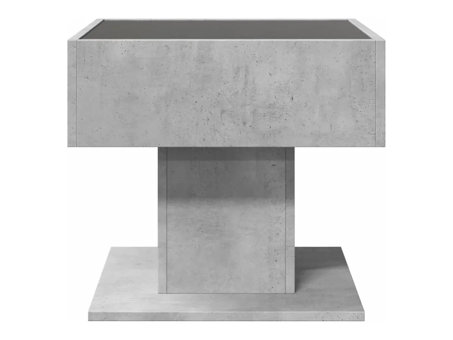 Mesa de centro y LED madera ingeniería gris hormigón 50x50x45cm