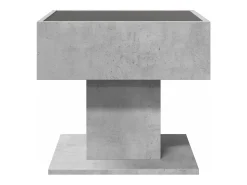 Mesa de centro y LED madera ingeniería gris hormigón 50x50x45cm