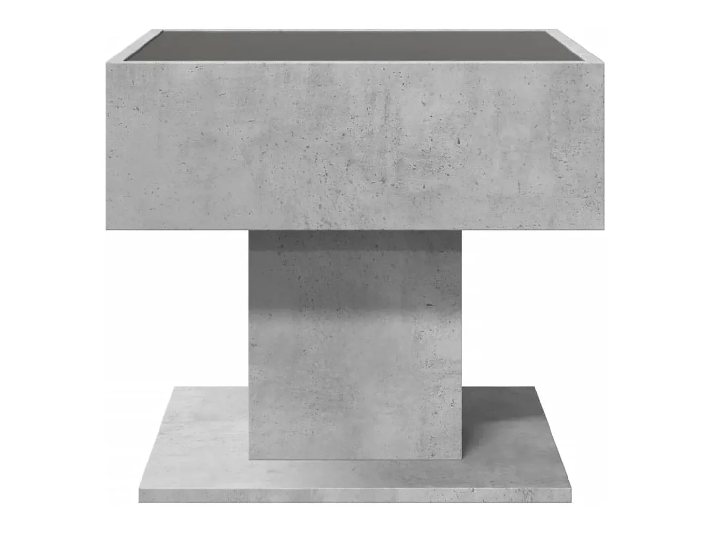 Mesa de centro y LED madera ingeniería gris hormigón 50x50x45cm