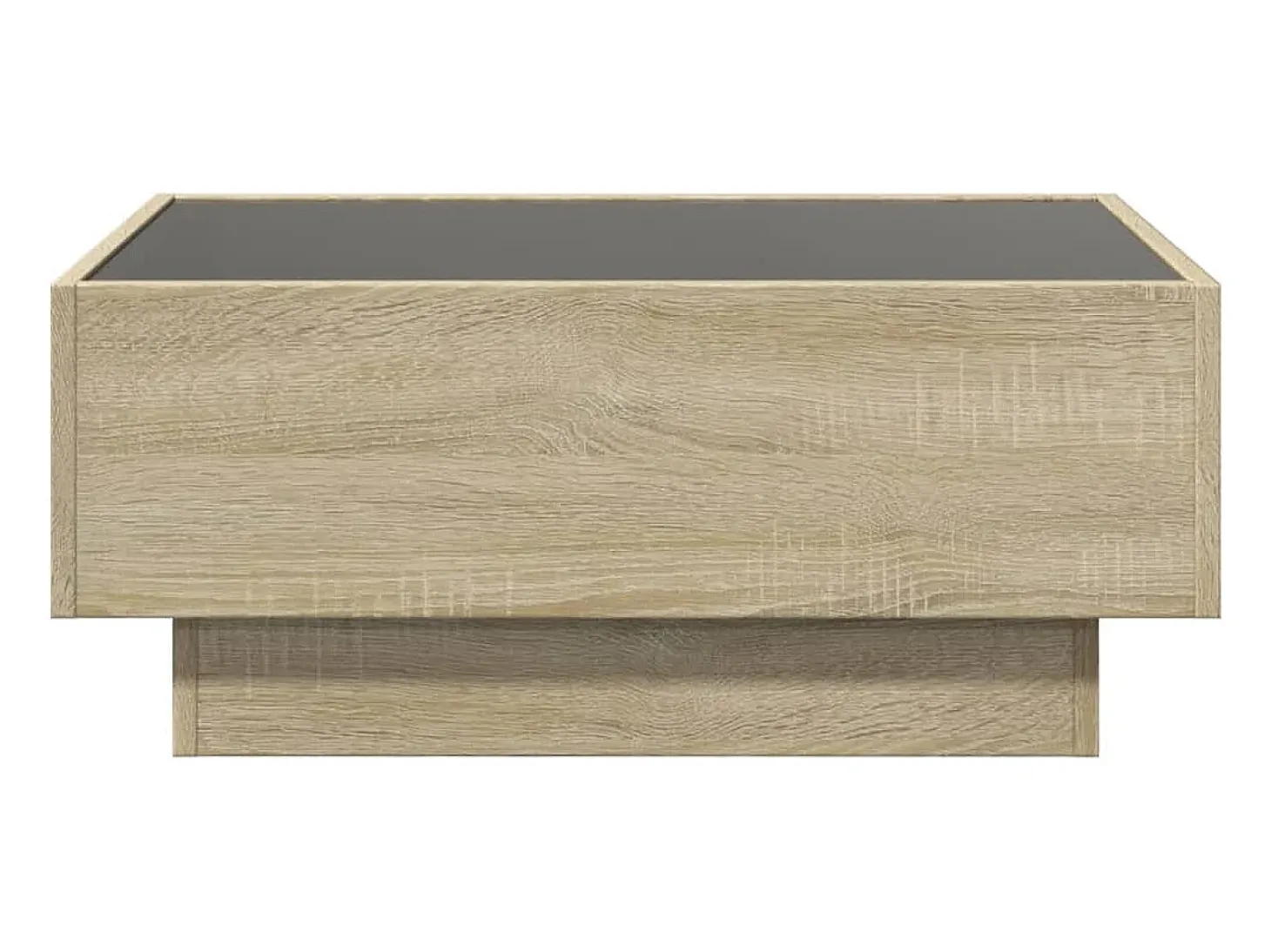Mesa de centro y LED madera ingeniería roble Sonoma 70x50x30 cm
