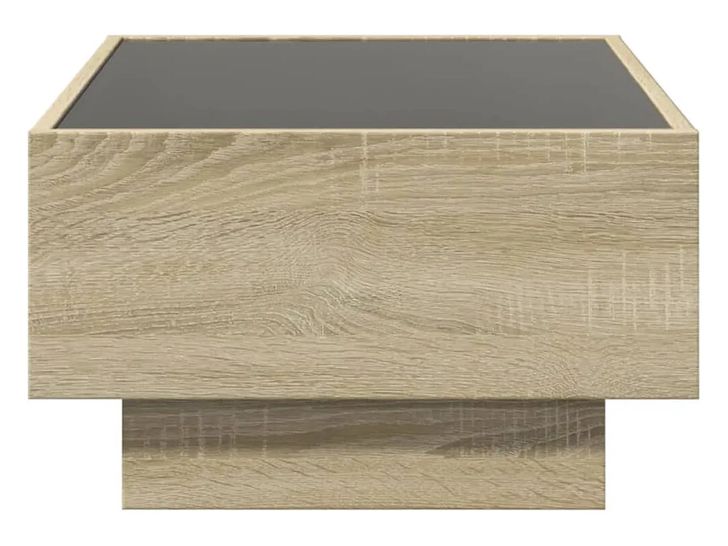 Mesa de centro y LED madera ingeniería roble Sonoma 70x50x30 cm