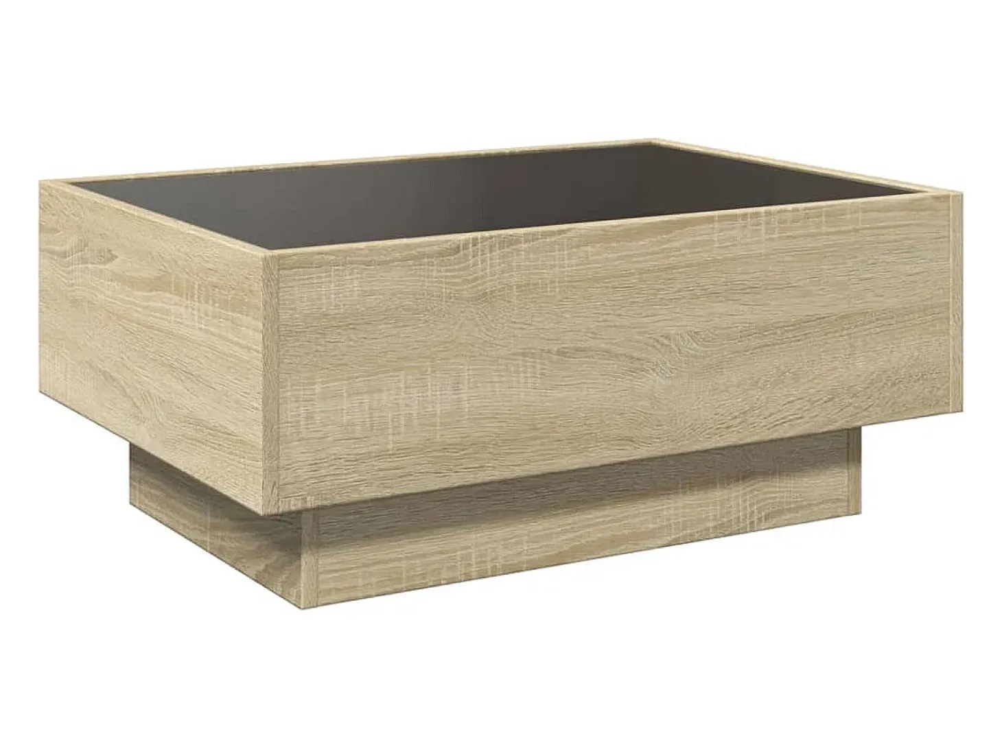 Mesa de centro y LED madera ingeniería roble Sonoma 70x50x30 cm