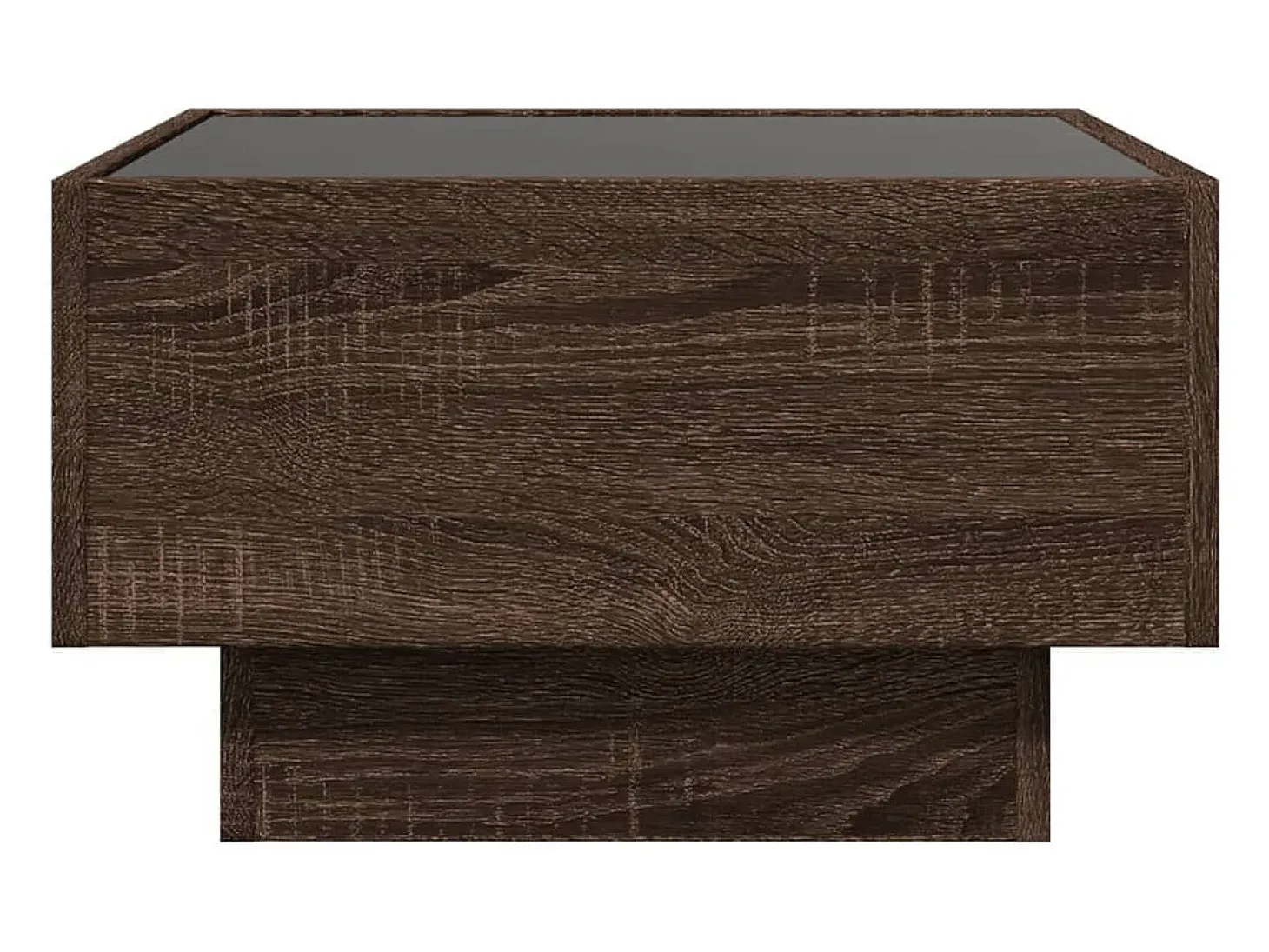 Mesa de centro y LED madera ingeniería marrón roble 50x50x30 cm