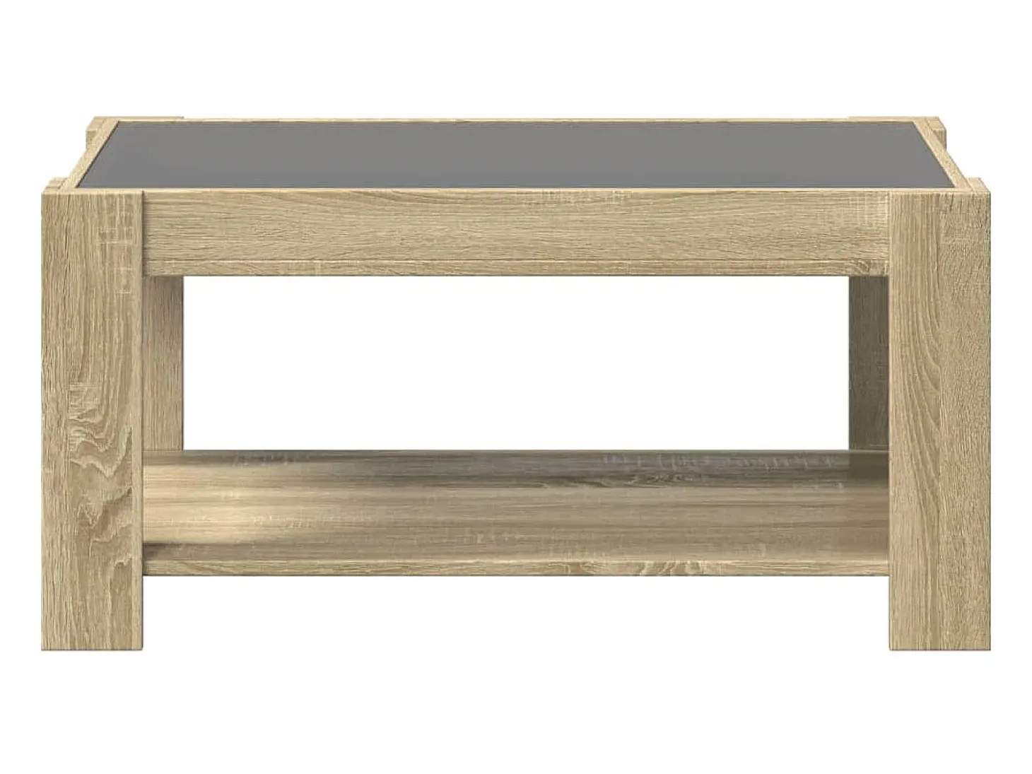 Mesa de centro y LED madera ingeniería roble Sonoma 93x53x45 cm
