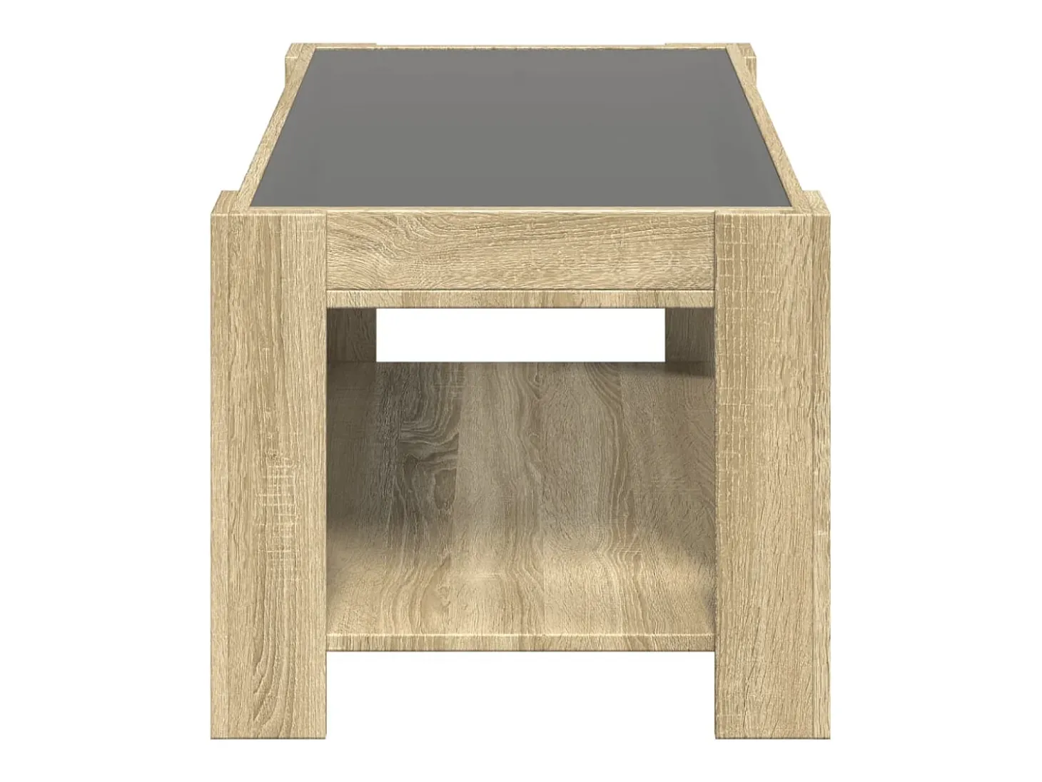 Mesa de centro y LED madera ingeniería roble Sonoma 93x53x45 cm