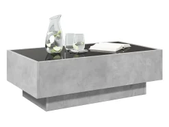 Mesa de centro y LED madera ingeniería gris hormigón 90x50x30cm