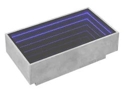 Mesa de centro y LED madera ingeniería gris hormigón 90x50x30cm