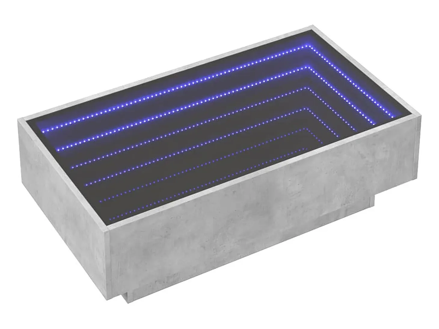 Mesa de centro y LED madera ingeniería gris hormigón 90x50x30cm