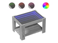 Mesa de centro y LED madera ingeniería gris Sonoma 73x53x45 cm