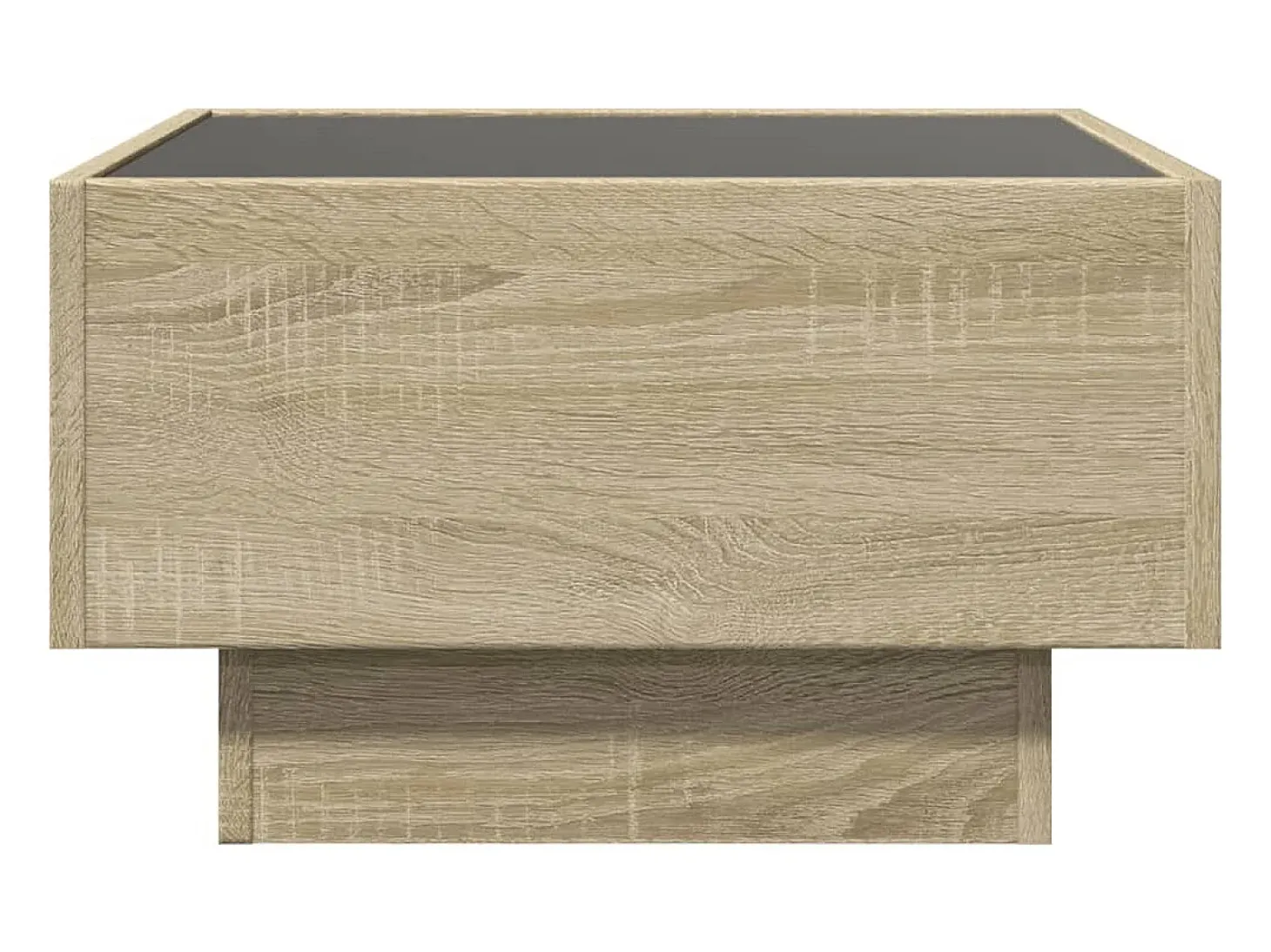 Mesa de centro y LED madera ingeniería roble Sonoma 50x50x30 cm