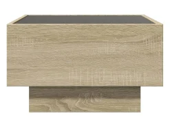 Mesa de centro y LED madera ingeniería roble Sonoma 50x50x30 cm