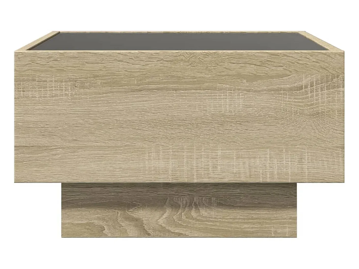 Mesa de centro y LED madera ingeniería roble Sonoma 50x50x30 cm