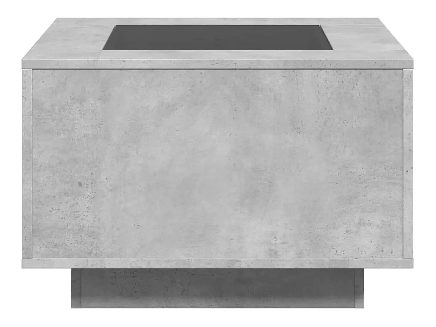 Mesa de centro y LED madera ingeniería gris hormigón 60x60x40cm