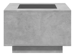 Mesa de centro y LED madera ingeniería gris hormigón 60x60x40cm