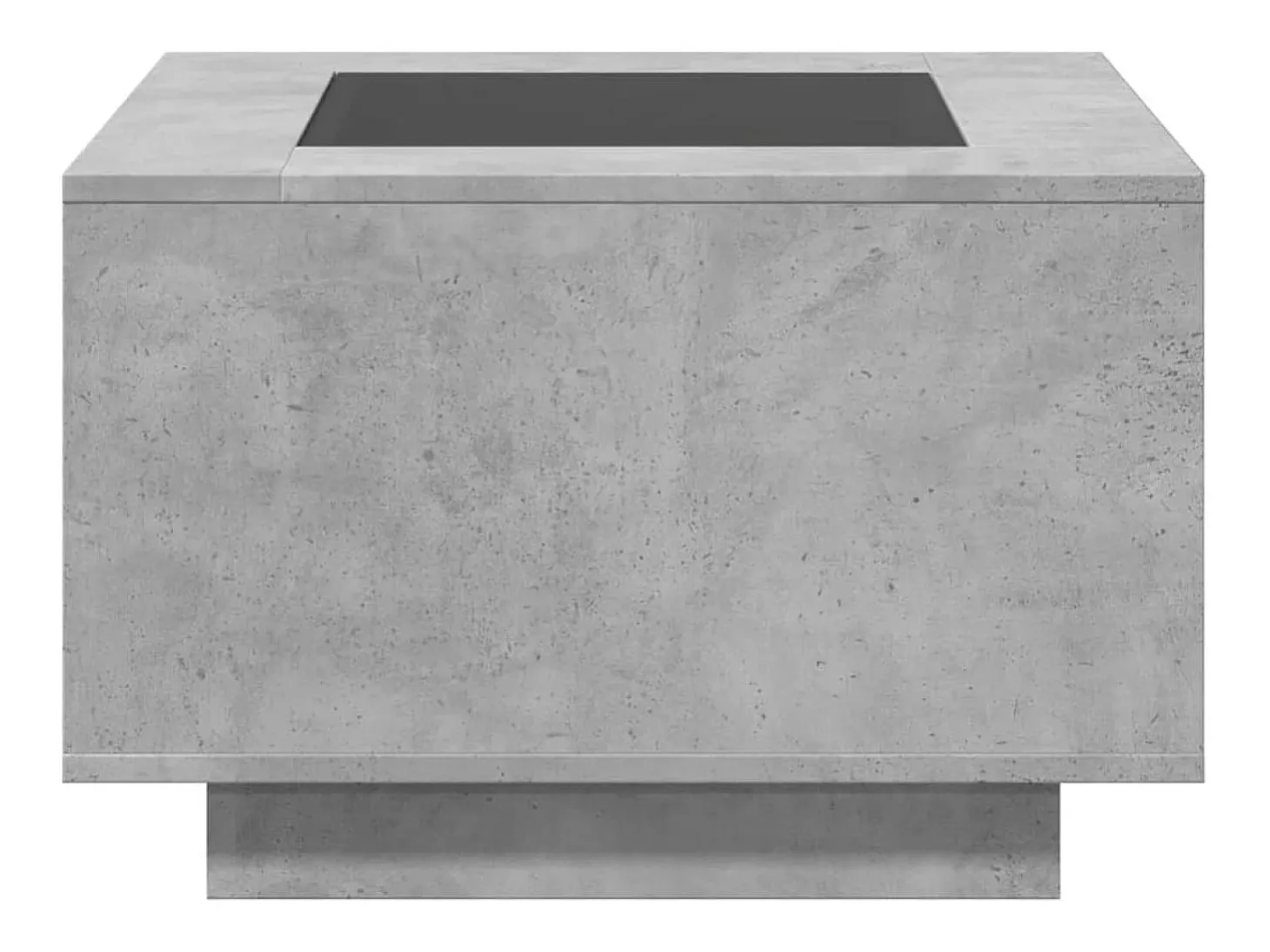 Mesa de centro y LED madera ingeniería gris hormigón 60x60x40cm