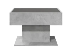 Mesa de centro y LED madera ingeniería gris hormigón 70x50x45cm