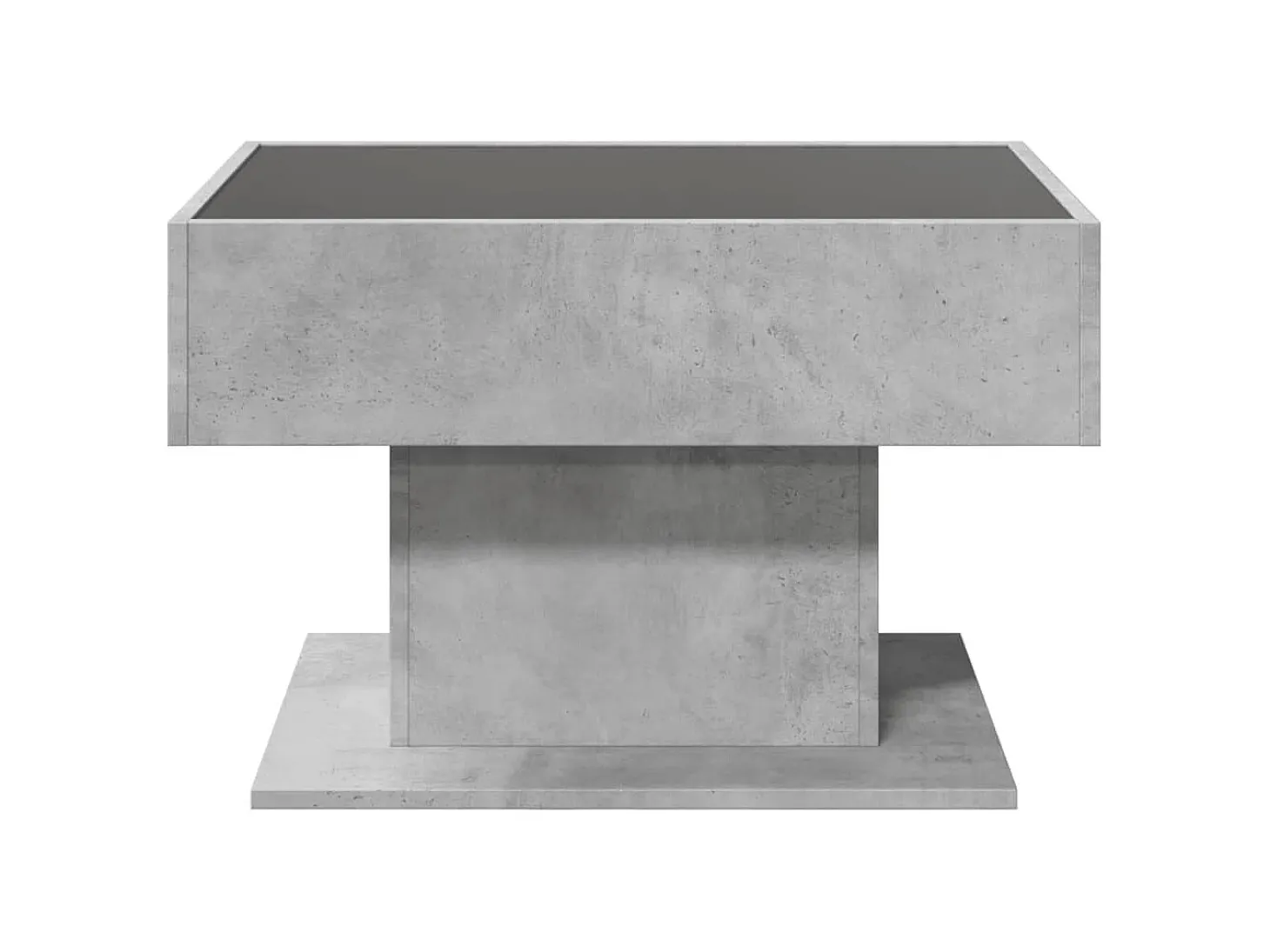 Mesa de centro y LED madera ingeniería gris hormigón 70x50x45cm