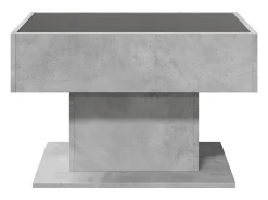 Mesa de centro y LED madera ingeniería gris hormigón 70x50x45cm