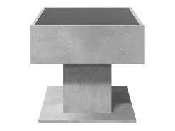 Mesa de centro y LED madera ingeniería gris hormigón 70x50x45cm