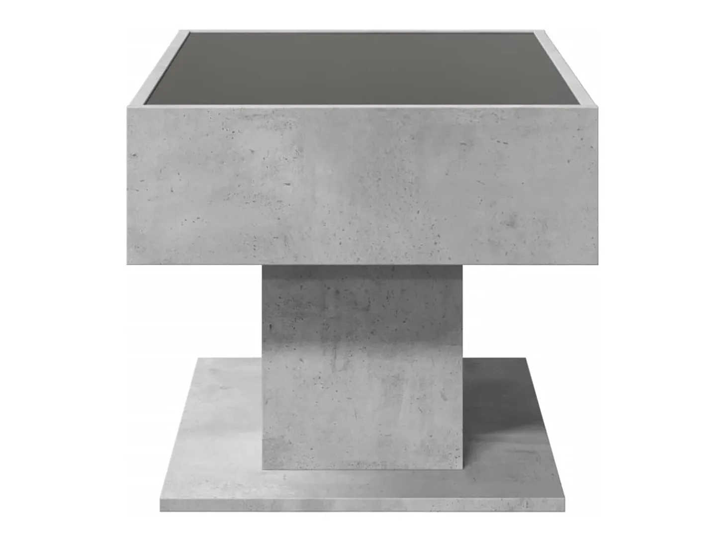 Mesa de centro y LED madera ingeniería gris hormigón 70x50x45cm